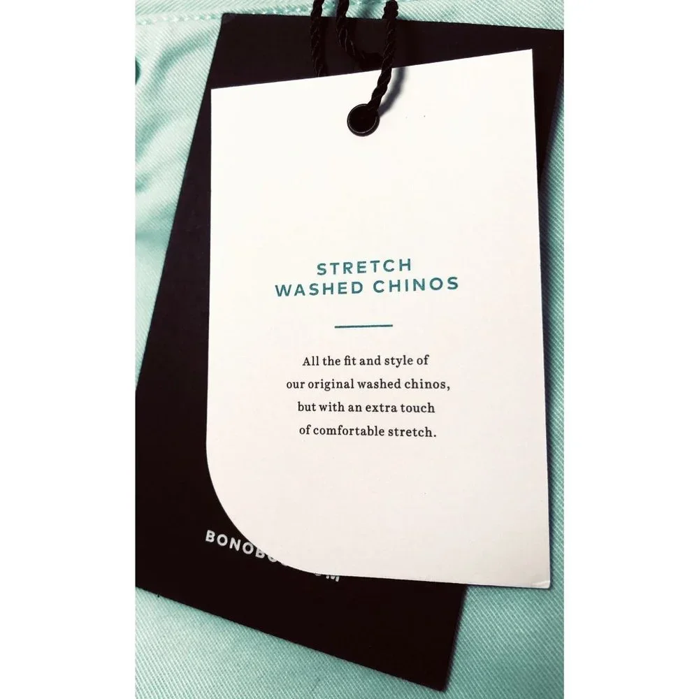 SOLd BONOBOS Mens Aqua Blue Stretch Washed Chino 7 inch Shorts Sz 31 NWT - Picture 12 of 13